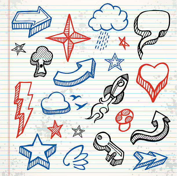 Sketchy icons vector art illustration