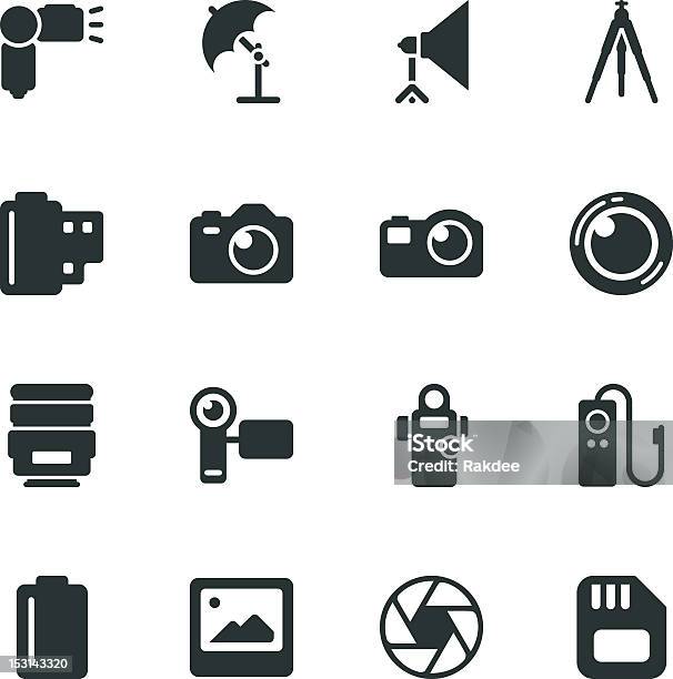 Photography Silhouette Icons Stock Illustration - Download Image Now - Camera - Photographic Equipment, Icon Symbol, Photographic Print