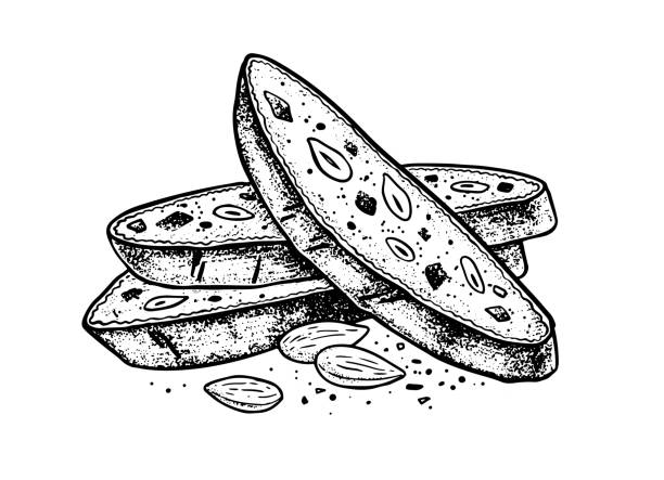 ilustrações de stock, clip art, desenhos animados e ícones de vector sketchy illustrations of biscotti - biscotti