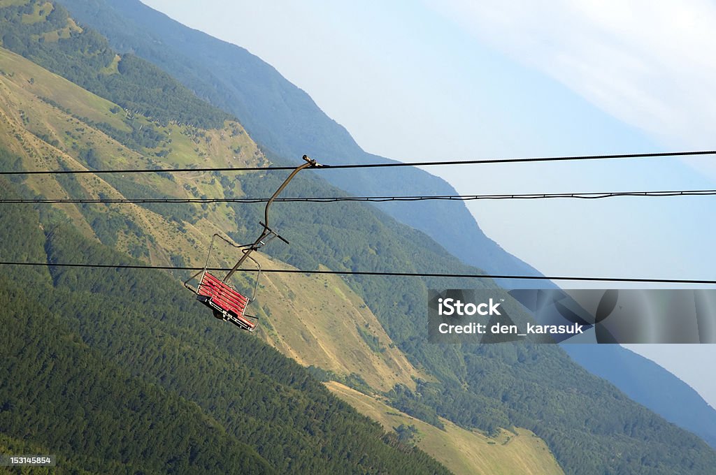 lift chair A ski lift chair (Funicular) in mountains Day Stock Photo