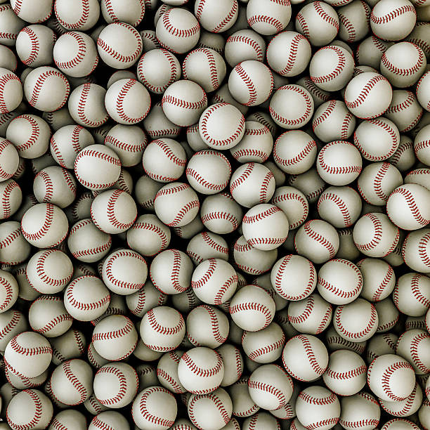 Baseballs background stock photo