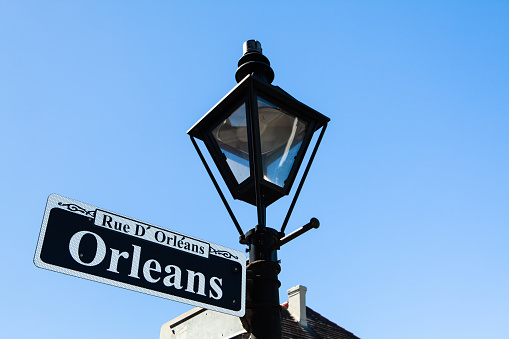 Street sign in the popular French Quarter district in New Orleans, Louisiana