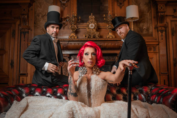 istock A beautiful elegant 1920s style redhead drag queen with chaperones 1531476719