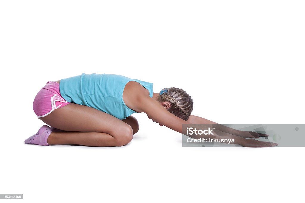 Jovem mulher fazendo exercícios de estiramento - Royalty-free Adulto Foto de stock
