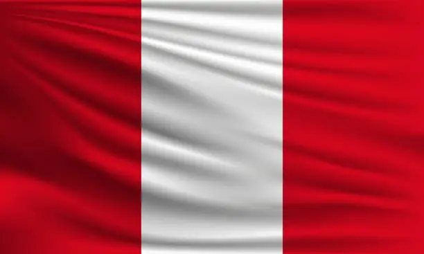 Vector illustration of Vector flag of Peru