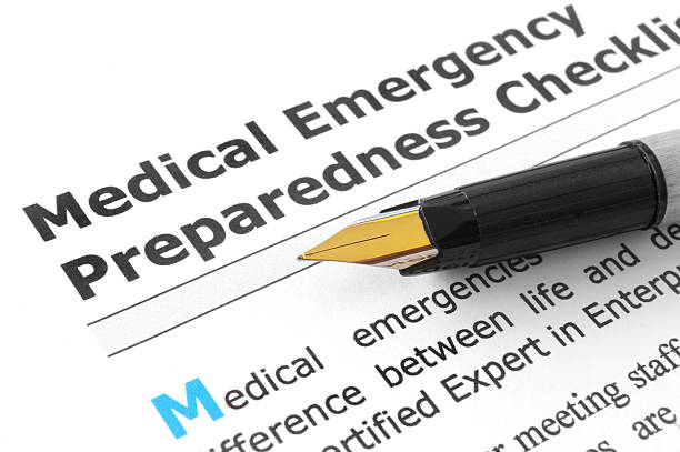 Medical Emergency Preparedness Checklist stock photo