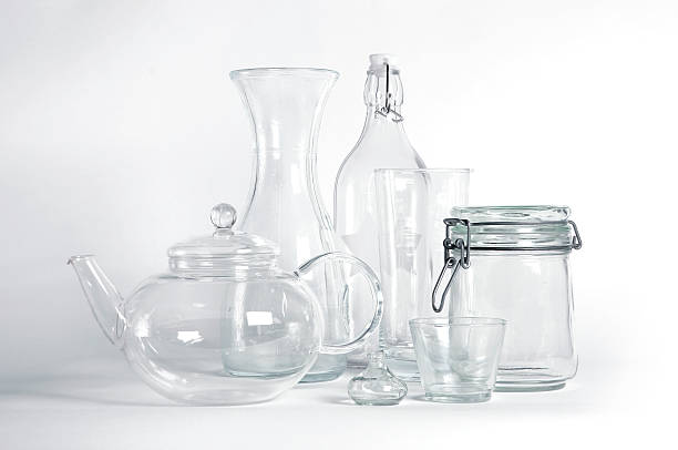 various glass objects stock photo