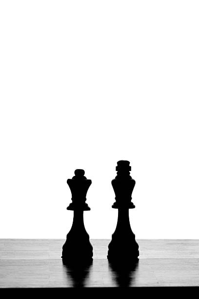 King And His Queen Stock Photo - Download Image Now - Back Lit, Black And  White, Chess - iStock