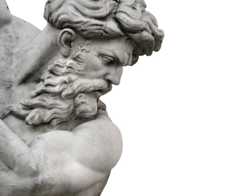 Estatua aislado de Neptuno frente a Piazza Navona photo
