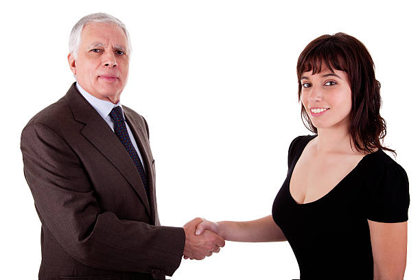 istock businessman handshake a businesswoman 153152015