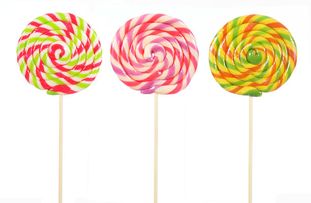 istock Colorful round retro-style lollipops 153154003