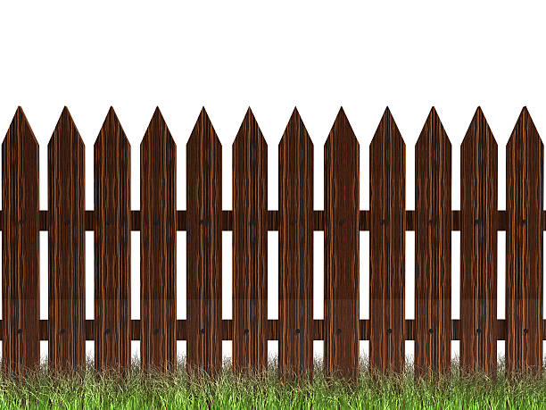 istock Wooden fence with grass 153155437