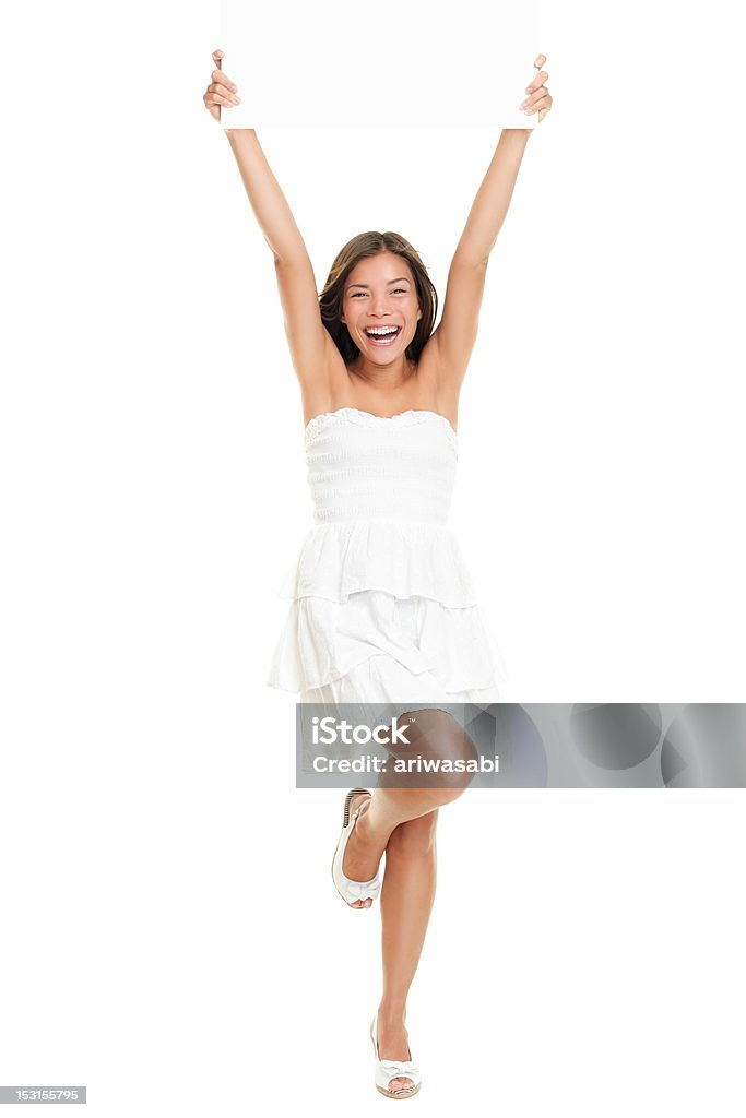 Vestido de mulher segurando sinal de Papel - Royalty-free 20-29 Anos Foto de stock
