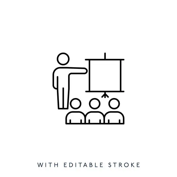 Vector illustration of Seminar line icon Editable stroke