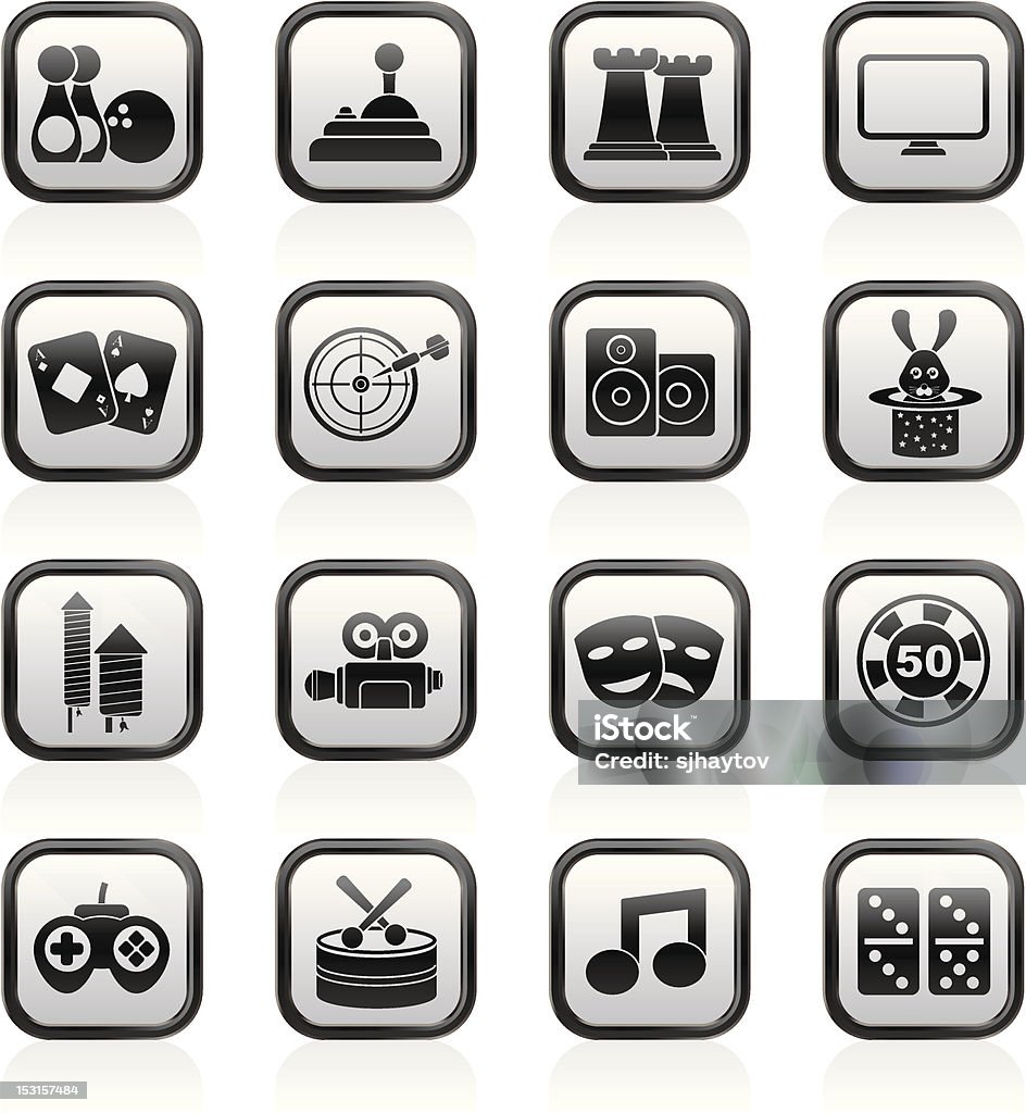 entertainment objects icons entertainment objects icons - vector icon set Group Of Objects stock vector