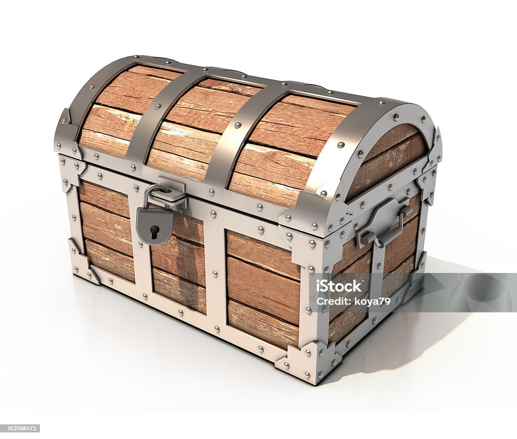 treasure chest 3d illustration treasure chest isolated on the white background Treasure Chest Stock Photo