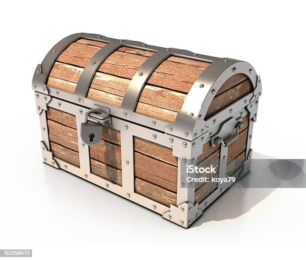 Treasure Chest 3d Illustration Stock Photo - Download Image Now - Treasure Chest, Closed, Cut Out