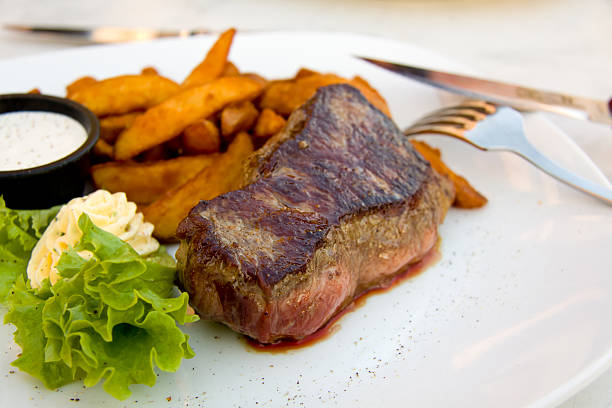 istock Steak with Potato Wedges,Dip 153158890