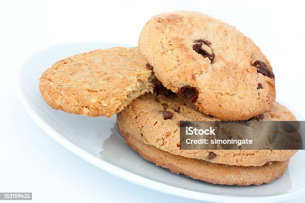 Chocolate Cookies Plano Aproximado - Fotografias de stock e mais imagens de Biscoito de Chocolate - Biscoito de Chocolate, Bolacha, Branco