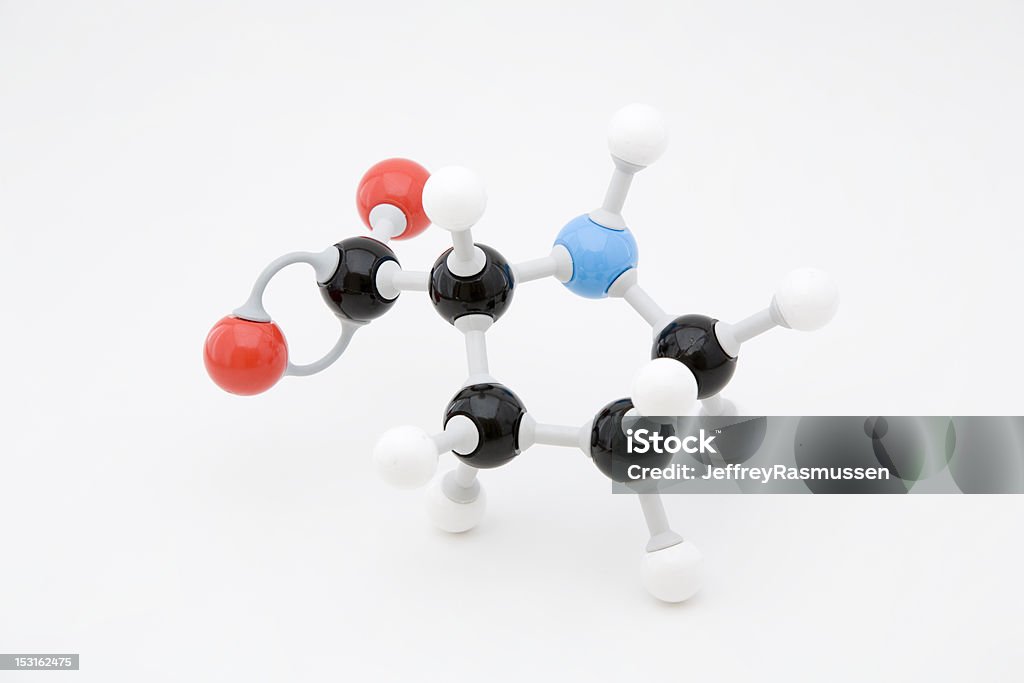 Aminoácido prolina Molécula - Royalty-free Estrutura molecular Foto de stock