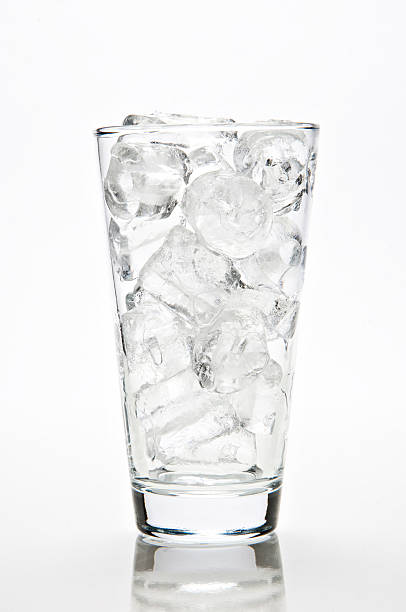 glass of ice stock photo