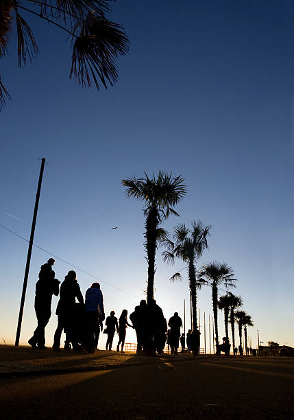 istock People Walking Along Promenade at Sunset 153163703