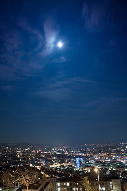 city at night stock photo