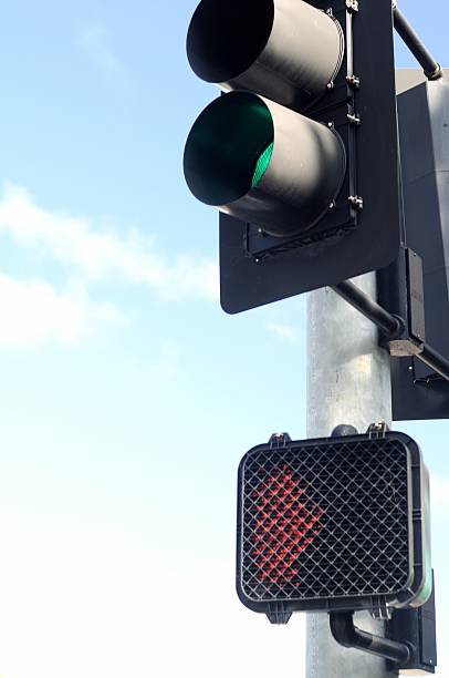 istock Green Traffic Light Flashing Hand Signal 153166354