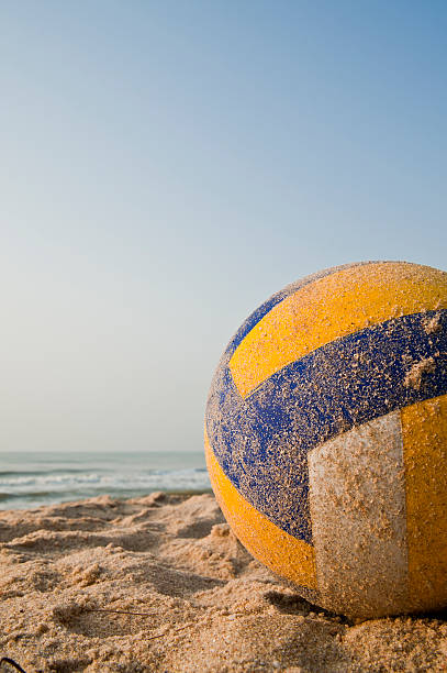 istock Closeup Volleyball on the beach 153166681