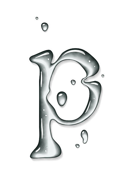 acqua carattere. lettera p - letter p water liquid text foto e immagini stock