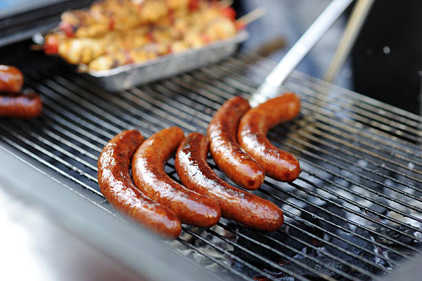 istock Delicious fresh grilled sausages 153167724