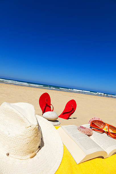 istock Holiday items in a deserted beach 153168870