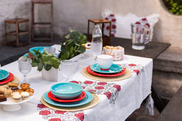istock Decorated table at tea time in rural hotel 1531692025