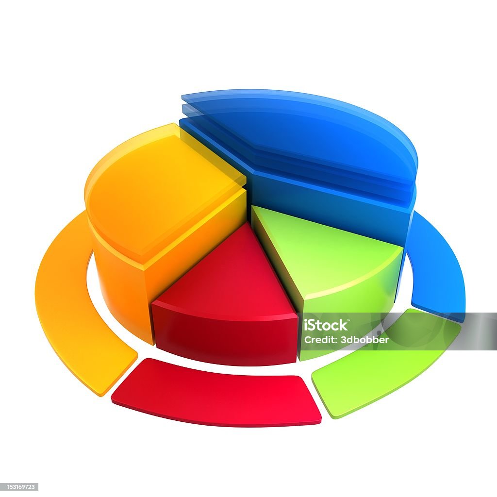 Multicolor Diagram Multicolor diagram. 3d render. Blue Stock Photo