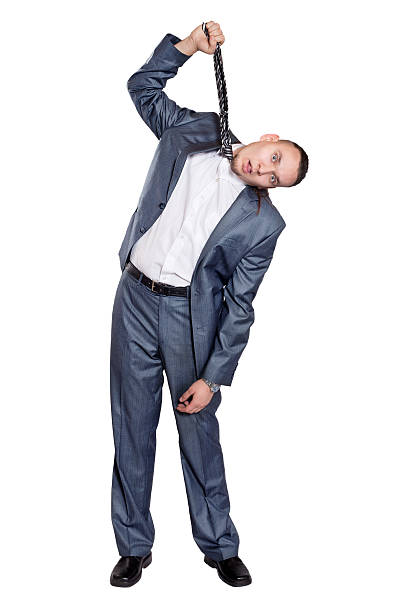 istock Businessman hanged by necktie 153169765