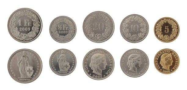 istock Swiss Coins Isolated on White 153170978
