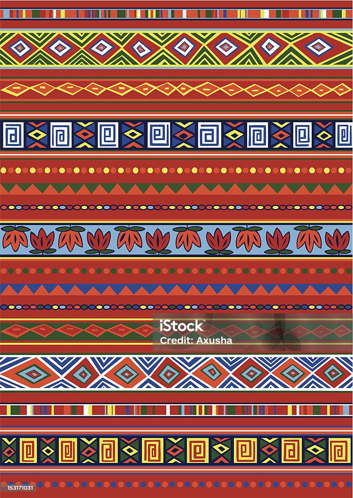 African pattern Vector set including ethnic African pattern with multicolored typical elements Abstract stock vector