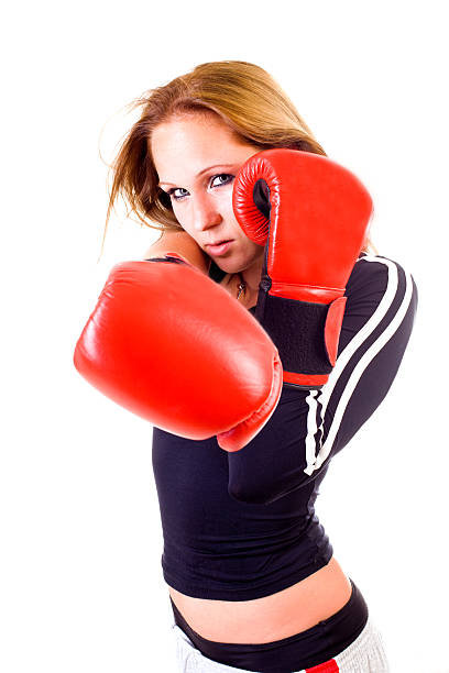istock Attractive Caucasian girl practicing boxing 153171128