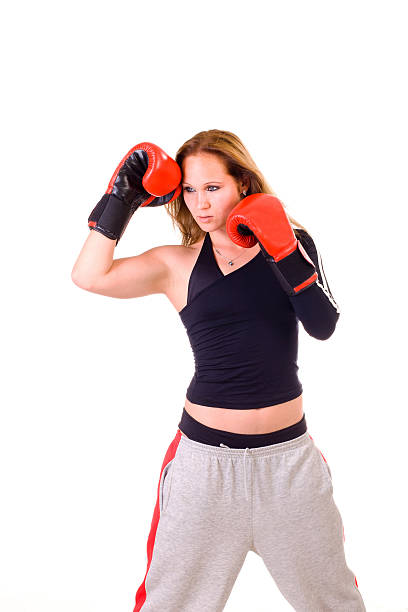 istock Attractive Caucasian girl practicing boxing 153171138
