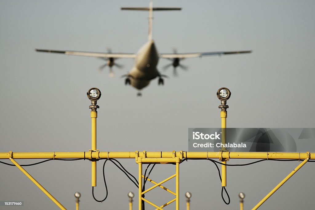 Luz de Aterrizagem - Foto de stock de Aeroporto royalty-free