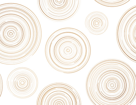 Golden luxury tree ring ripple circles lines background pattern design.