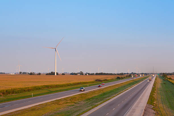 Wind Farm Wind farm on the side of the higway in Indiana indiana photos stock pictures, royalty-free photos & images
