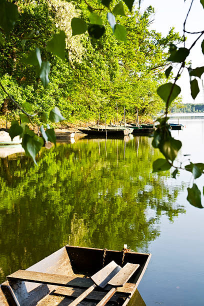 istock Boat on a lake and the forrest around. 153172582
