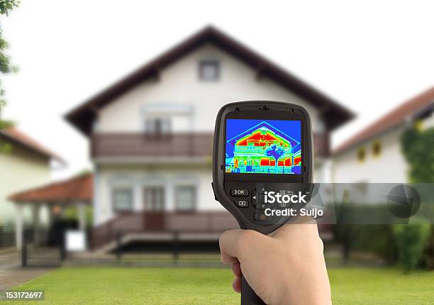 Thermal Image Of The House Stock Photo - Download Image Now - Thermal Image, House, Insulation