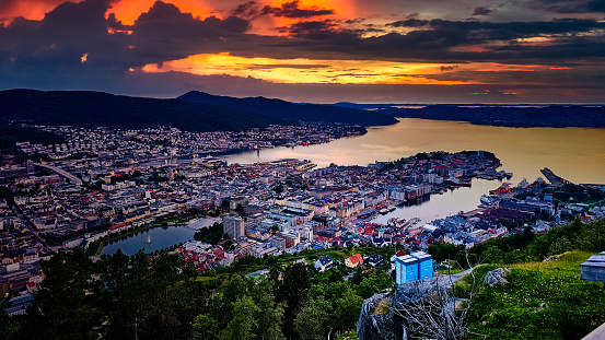 Sunrise over Bergen Norway