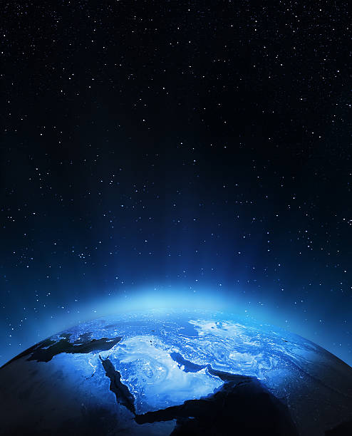 istock View of the Middle East in blue-tinted space 153175979