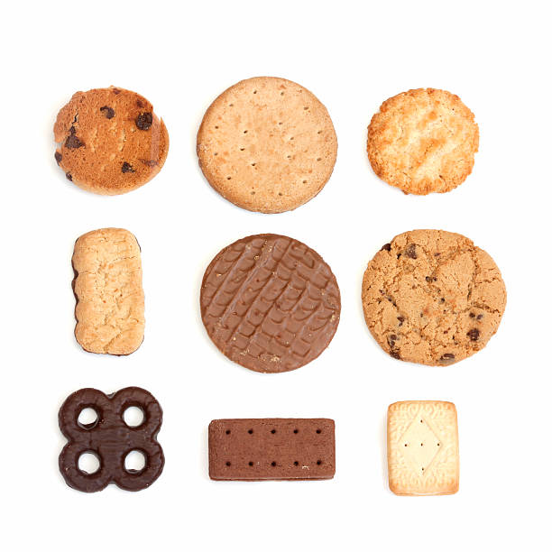 selection of biscuits stock photo