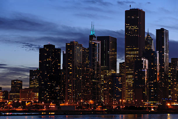 istock Chicago Skyline Twinkles in Early Evening 153177744
