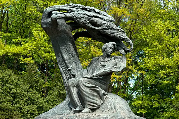 Chopin monument in Warsaw, Poland.