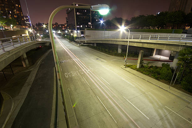Long exposure of a street in Los Angeles